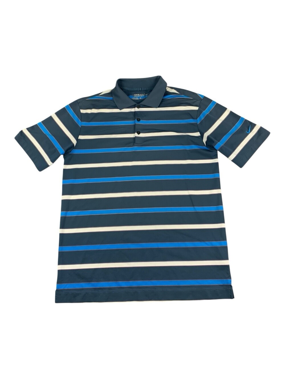 Nike Golf Dri-Fit Polo Shirt, Tour Performance, Blue Striped, Men's Size Medium